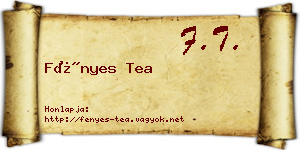 Fényes Tea névjegykártya